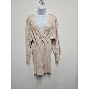 Women Knitted Bodycon Dresses Long Sleeve  Sweater Dresses Size Large